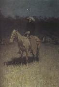 Frederic Remington Cow-Puncher's Lullaby (mk430 Sweden oil painting artist